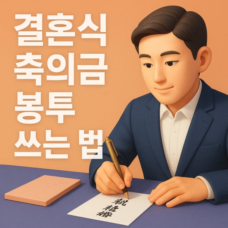  결혼식 축의금 봉투 쓰는 법, 이름 위치 작성 방법