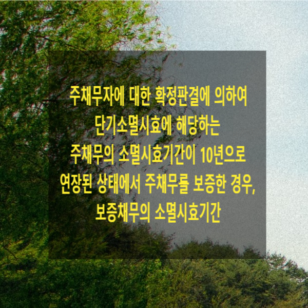  주채무자에 대한 확정판결에 의하여 단기소멸시효에 해당하는 주채무의 소멸시효기간이 10년으로 연장된 상태에서 주채무를 보증한 경우, 보증채무의 소멸시효기간
