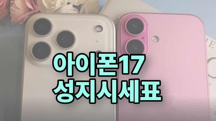  아이폰 17 성지 시세표 할인 비교하는 방법