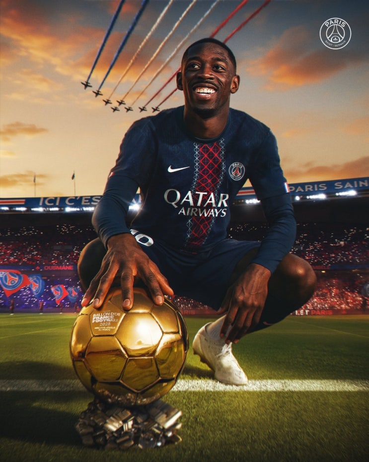 [오피셜] 'PSG 트레블 주역' 우스만 <b>뎀벨레</b>, 2025 <b>발롱도르</b> <b>수상</b>