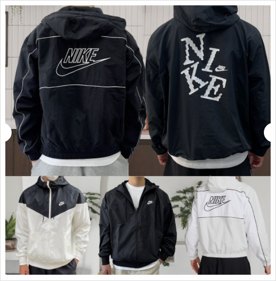  나이키 바람막이 아노락 윈드러너 우븐 빅스우시 후드 러닝 레인 자켓 – NIKE