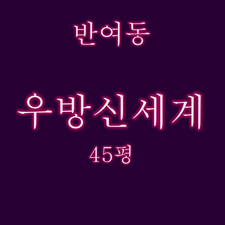  반여동 우방신세계타운 아파트 45평 3억대 2차 경매