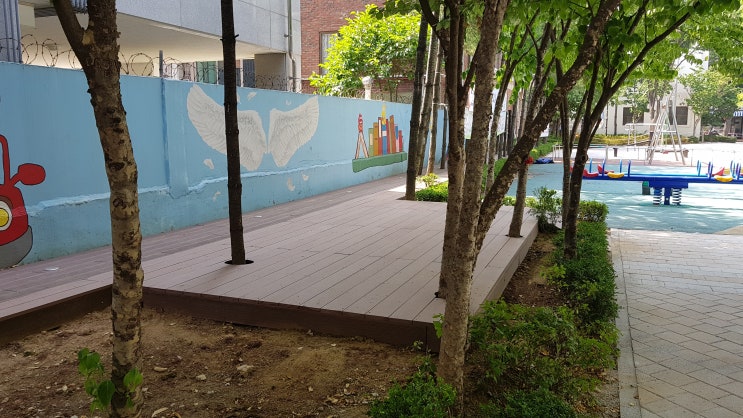  합성목데크,합성목재데크 시공 -경기도 안양시 석수동 공원시공 T25,T20