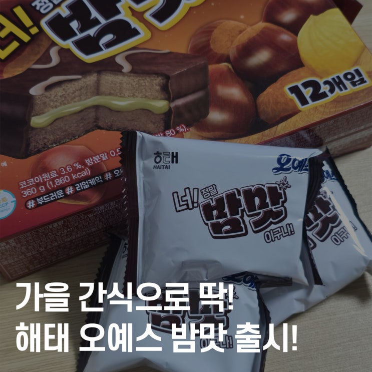  해태 오예스 밤맛 출시! 가을신상 초콜릿 간식 후기