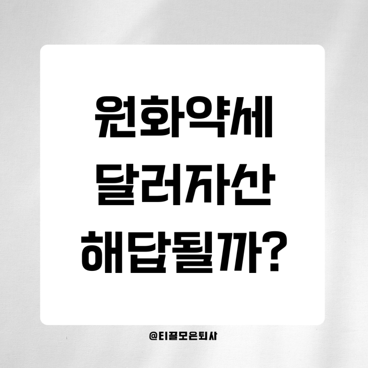  원화 약세 전망과 달러자산의 역할