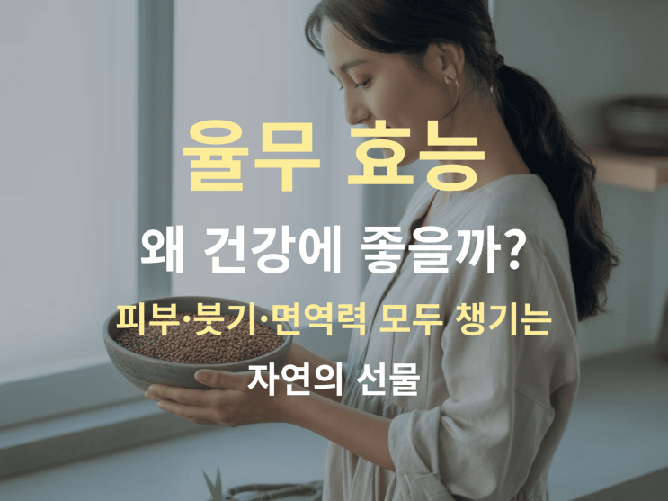  율무 효능, 왜 건강에 좋을까? 피부·붓기·면역력 모두 챙기는 비법