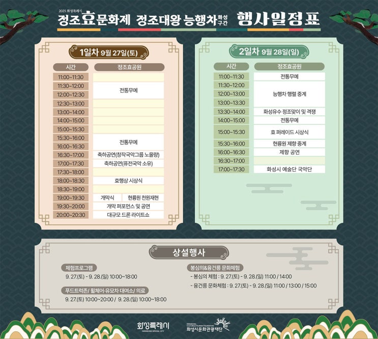  드론라이트쇼와 역사 재현으로 즐기는 화성시 가을축제 [2025 정조대왕능행차]