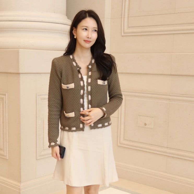  우아한 가을룩 라장스 가디건 올리브그린으로 럭셔리 무드(LAGENCE)