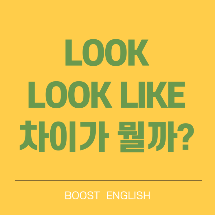  look like, look 뜻 차이 영어기초문법