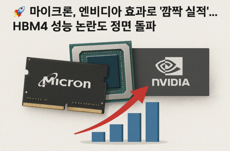 마이크론, <b>엔비디아 효과</b>로 ‘깜짝 실적’…HBM4 성능 논란도... 
