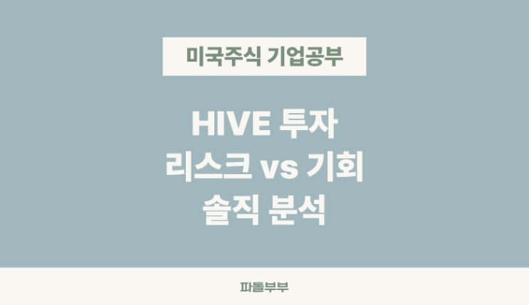  미국 해외 주식 하이브 디지털 테크놀로지 HIVE 주가 뭐하는 회사 하는일 주가 기업 정보 매출 실적 재무 분석 투자 전망