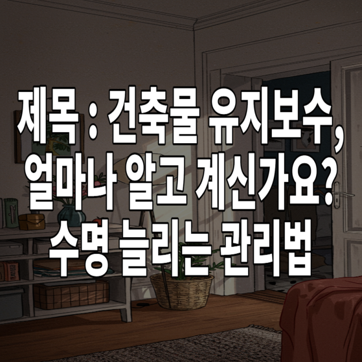  건축물 유지보수, 얼마나 알고 계신가요? 수명 늘리는 관리법