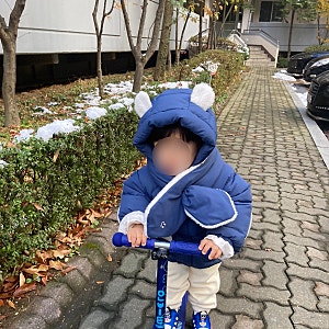 [육아용품] 블루독베이비 큐티컬러다운점퍼 두돌아기 4세 사이즈 후기