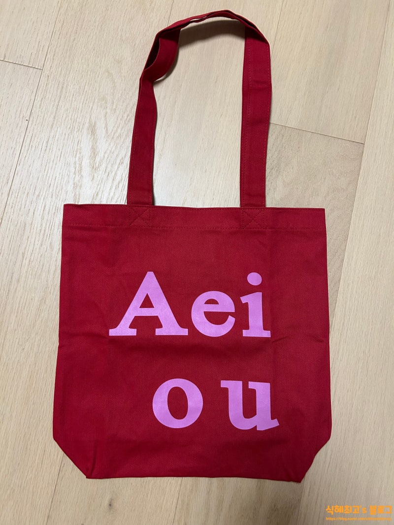 아에이오우(Aeiou) Logo bag(cotton 100%) 레드 에코백 후기