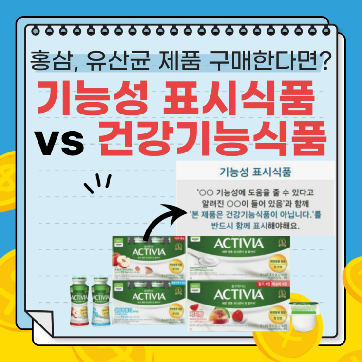  홍삼, 유산균 제품 구매한다면? 기능성 표시식품 vs 건강기능식품 정리