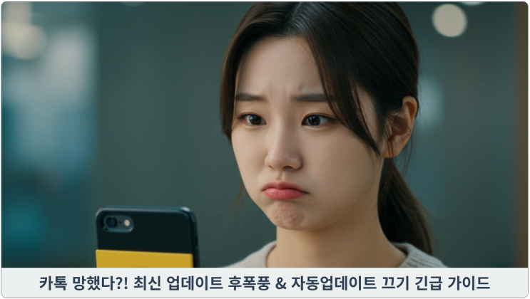  카톡 망했다?! 최신 업데이트 후폭풍 & 자동업데이트 끄기 긴급 가이드