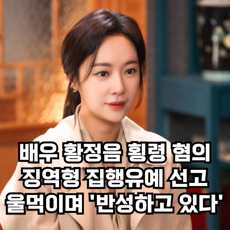 배우 <b>황정음</b> 43억 <b>횡령</b> 혐의, <b>집행유예</b> 선고 울먹이며... 