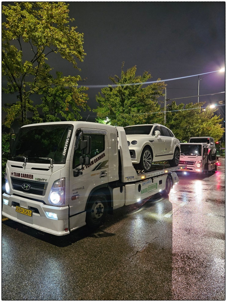   벤틀리 벤테이가 & 벤츠 지바겐 G400d 수출차량 캐리어탁송! 인천 송도 → 부산 감천항 ｜수입차·슈퍼카·전용카캐리어·어부바·장거리·셀프카 전문 프리미엄 운송 서비스