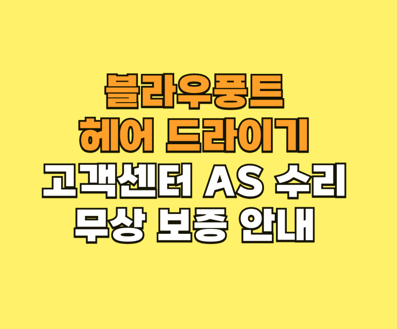 블라우풍트 헤어 드라이기 고객센터 AS 수리 및 무상 보증 안내