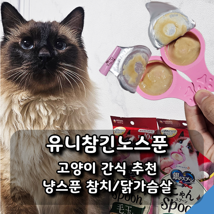  기호성, 편리함 최고 고양이 간식! 유니참긴노스푼 냥스푼 참치/닭가슴살