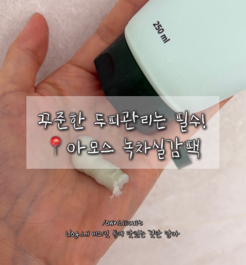 두피 관리 바르는 아모스 녹차실감팩으로 꾸준히 관리해요