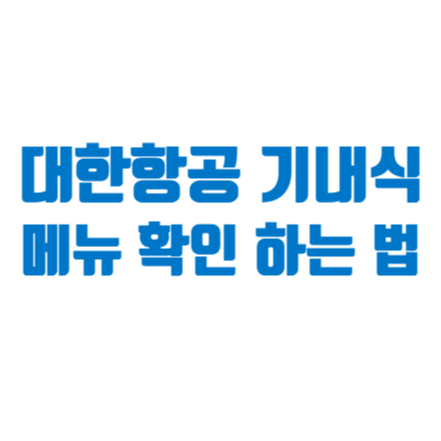  대한항공 기내식 메뉴 조회 하기