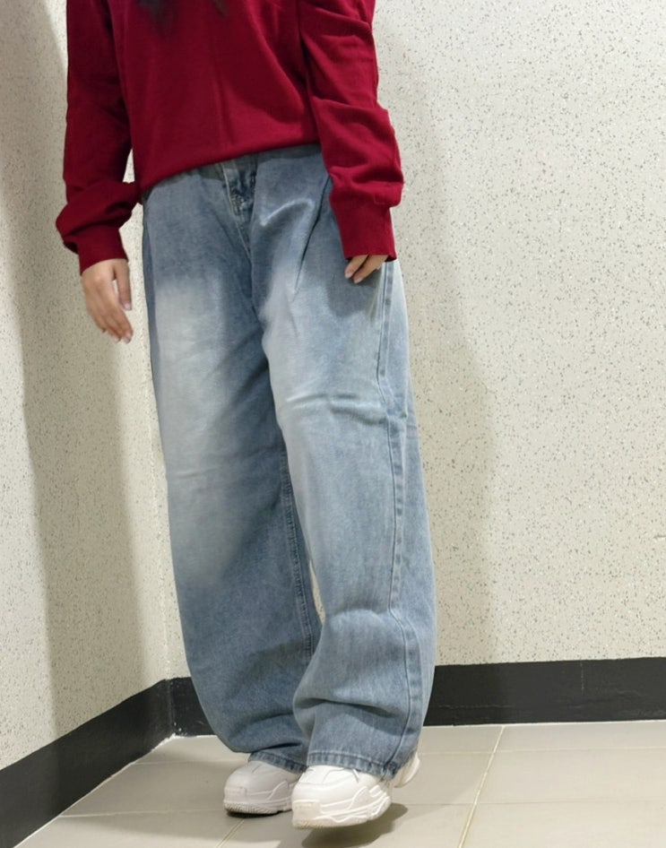  20대 여자캐주얼룩 키작녀 하이웨스트 청바지 코디 SLANS