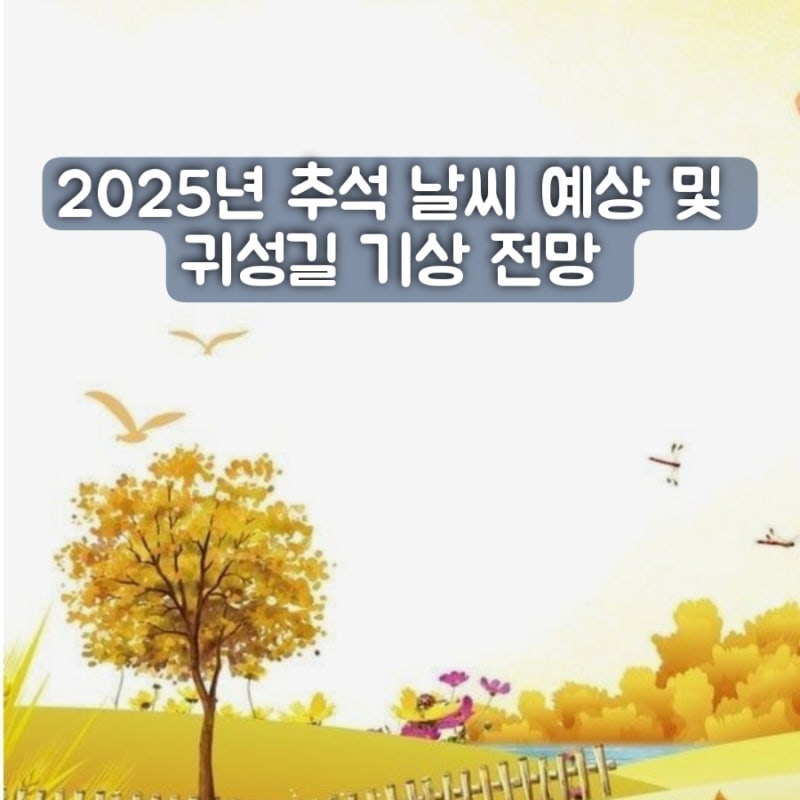 2025년 추석 날씨 예상 및 귀성길 기상 전망