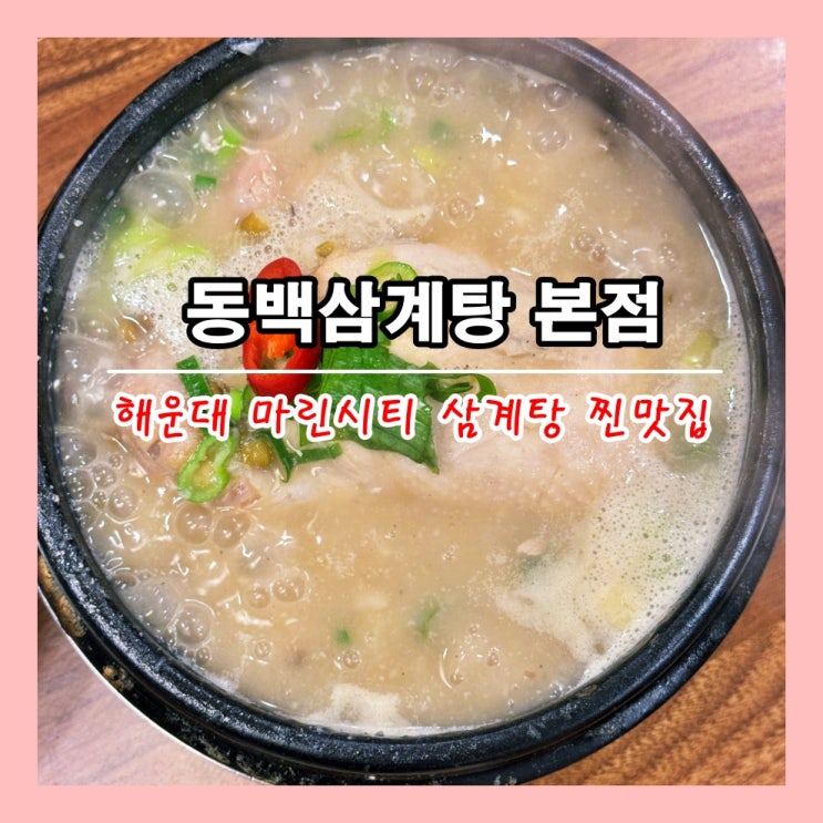  [부산] 해운대 마린시티 삼계탕 및 닭요리 맛집 '동백삼계탕 본점' ()