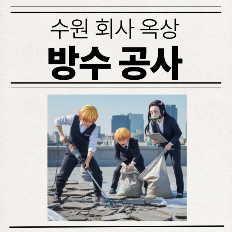  수원 옥상방수 회사, 공장 상가 넓은 지역 빗물 누수 물샘 문제 해결 잘하는 업체