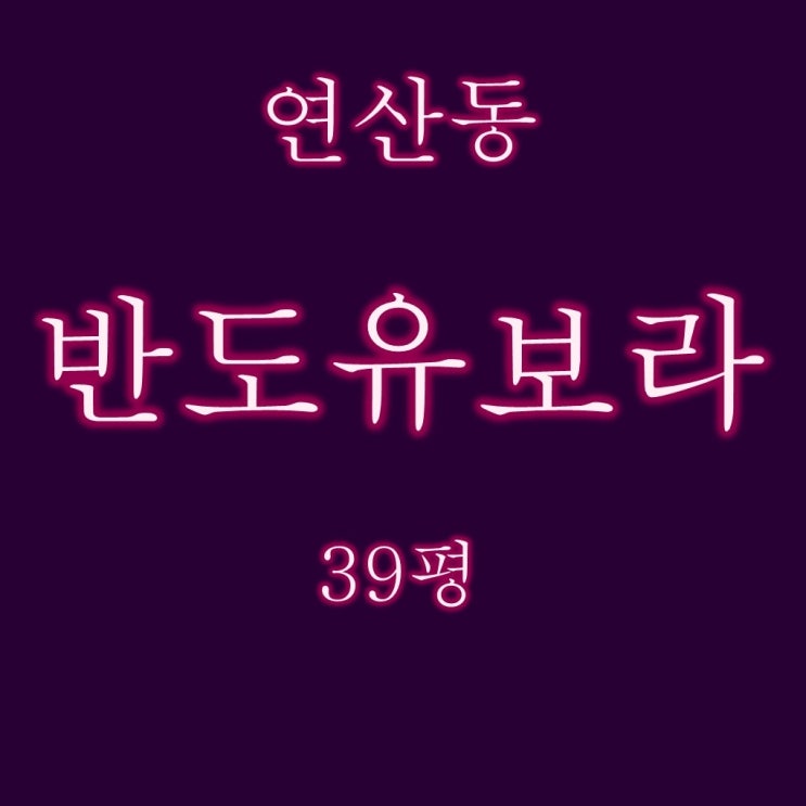  연산동 반도보라 아파트 39평 경매 실입주에 적합한 물건