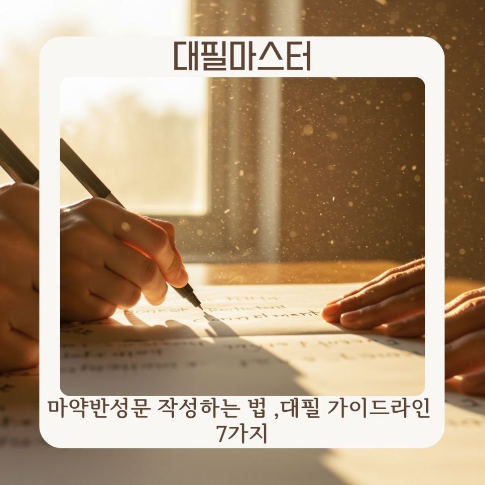 마약반성문 작성하는 법 , 대필 가이드라인 7가지