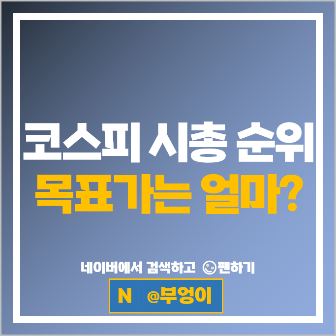 코스피 시가총액 : 시총 상위 주식 종목 목표가 얼마?