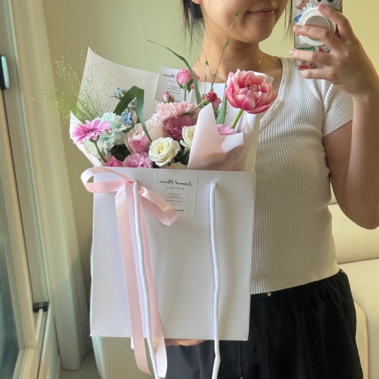  수원역 꽃집 리앤플라워 수원역AK프라자점 꽃다발 주문 후기
