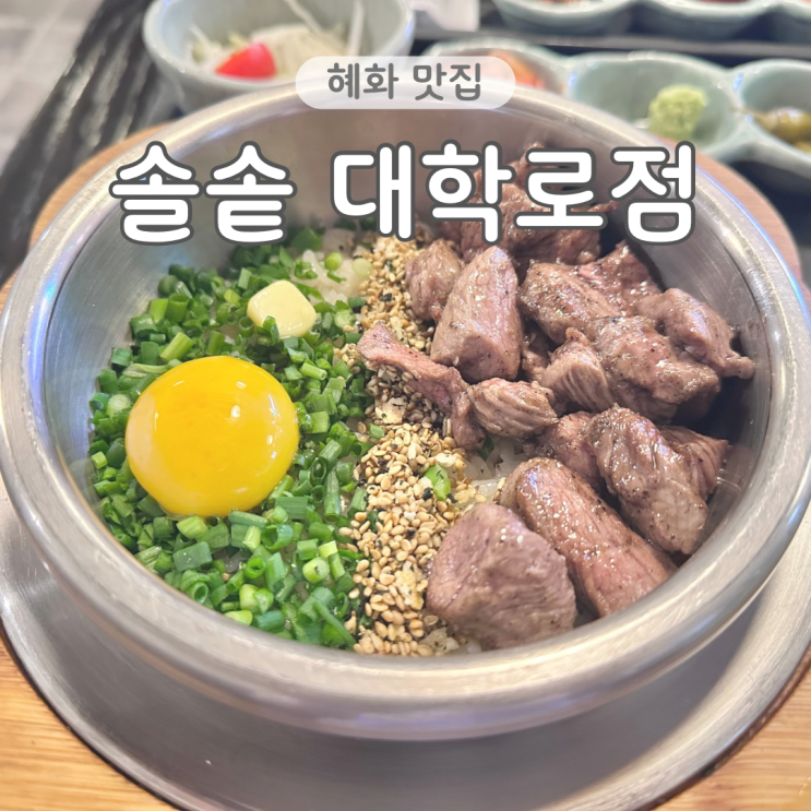  혜화 솥밥 맛집 솔솥 대학로점 부모님 점심식사 내돈내산 후기