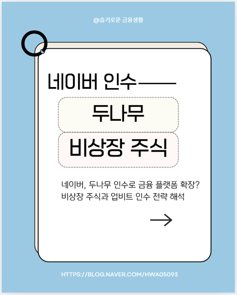 네이버, 두나무 인수로 금융 플랫폼 확장? 비상장 주식과 업비트 인수 전략 해석 : 네이버 블로그