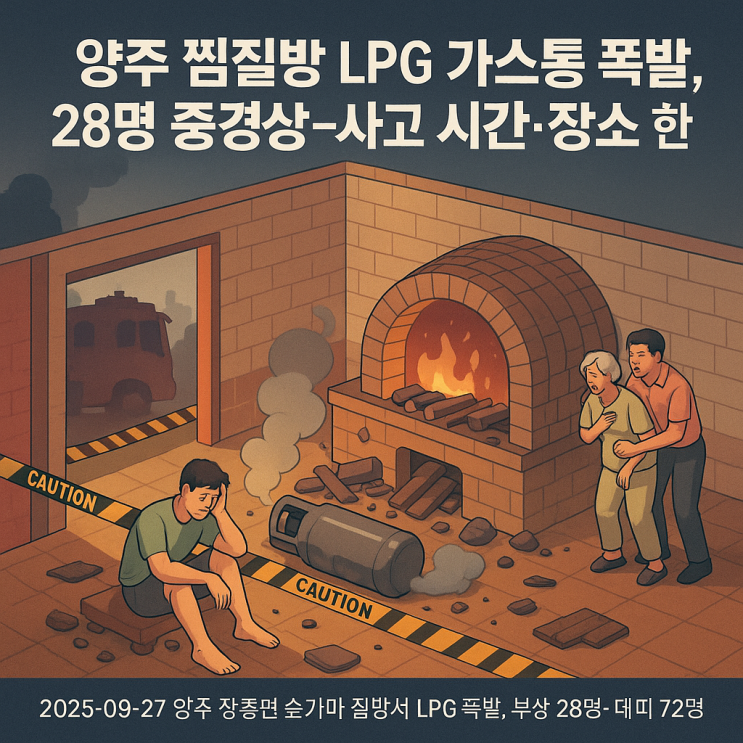 <b>양주 찜질방</b> LPG <b>가스 폭발사고</b> 28명 중경상 · 20kg <b>가스</b>통... 