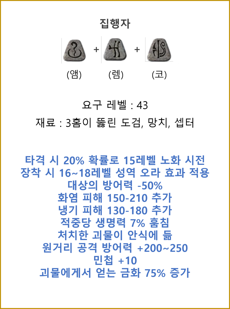 룬워드 집행자 법률위반(디아블로2 아이템 정보)