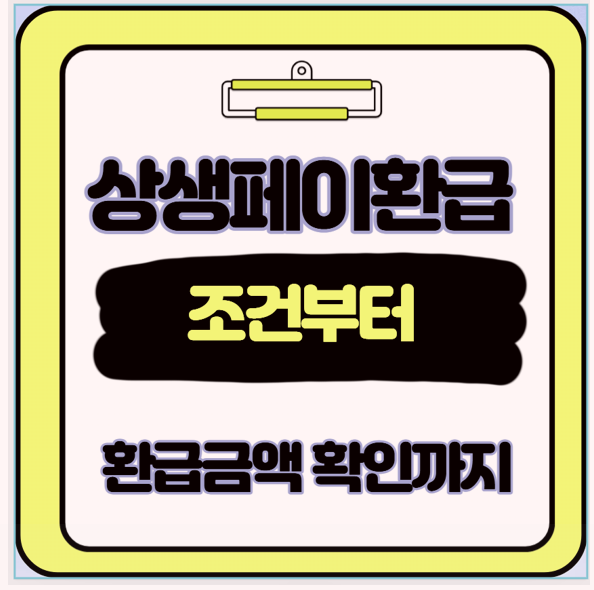  상생페이 환급 신청부터 조건 수령 금액 확인까지