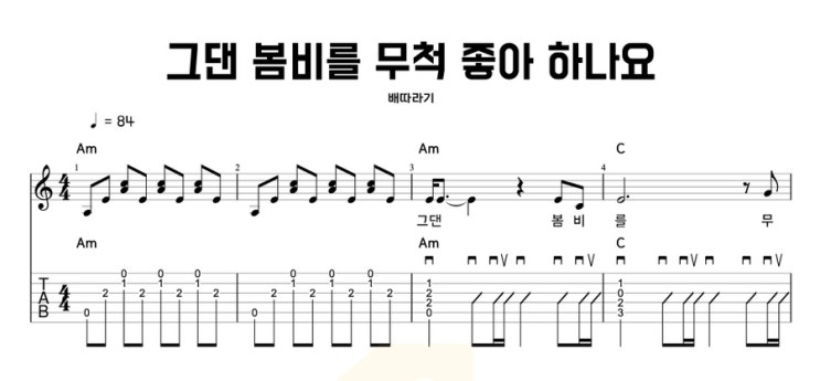  그댄 봄비를 무척 좋아하나요 - 배따라기, 16비트 리듬으로 만든 네 번째 기타 이야기