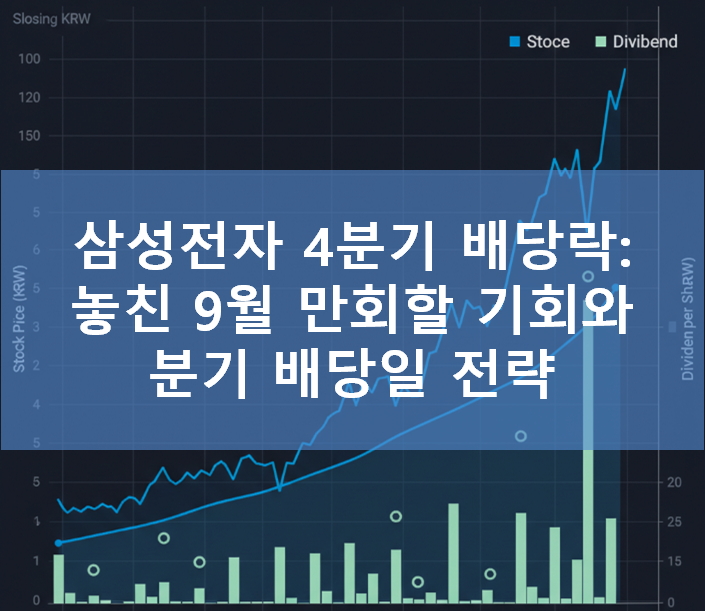  삼성전자 4분기 배당락: 놓친 9월 만회할 기회와 분기 배당일 전략