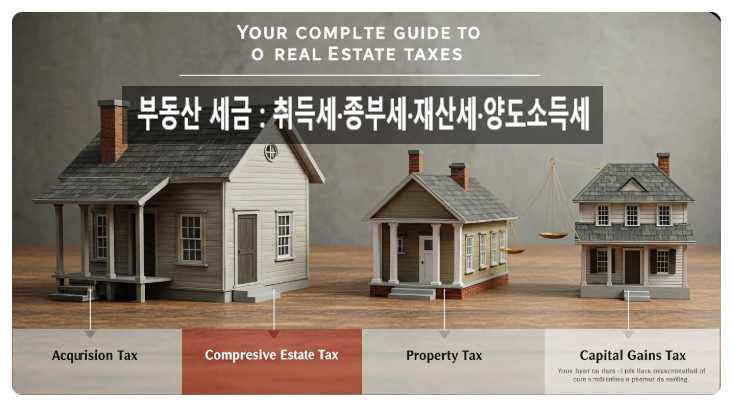  “부동산 거래 필수 가이드: 취득세·종부세·재산세·양도소득세 한눈에 정리”