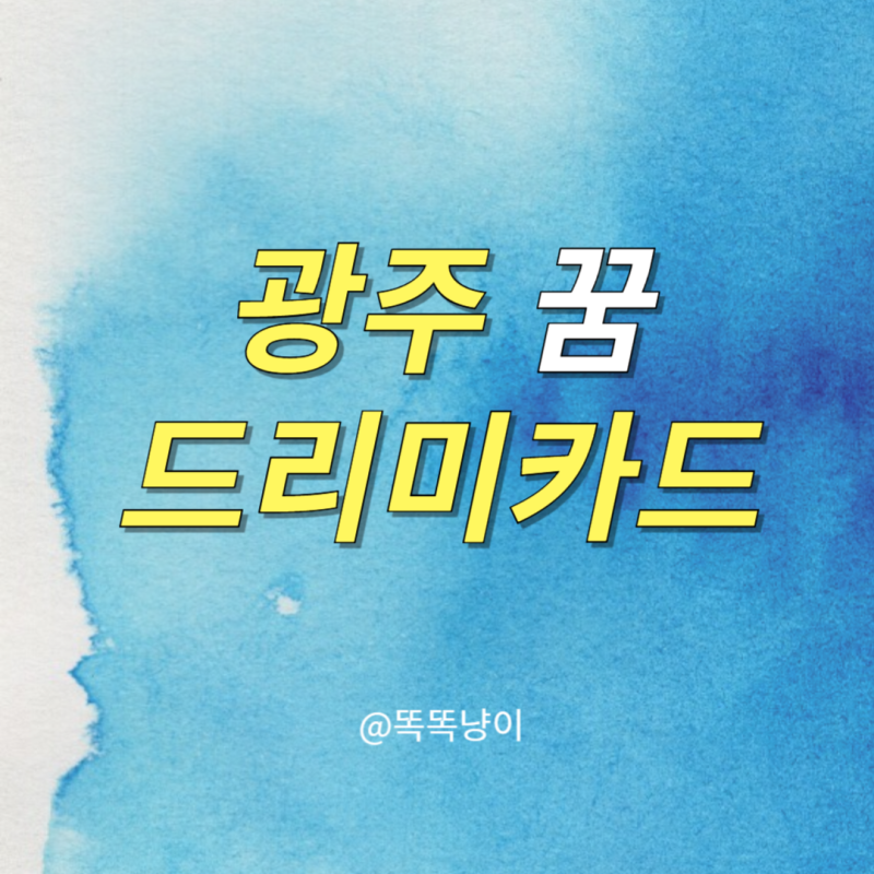 광주 꿈드리미카드 신청자격 사용처 잔액조회 발급방법 정리