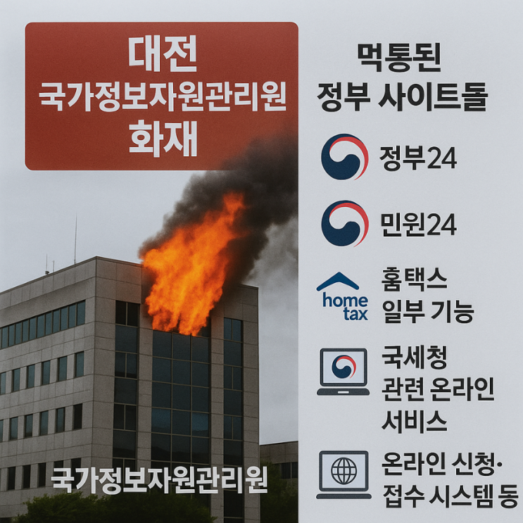 대전 국가정보자원관리원 화재, <b>먹통</b>된 정부 사이트 총정리
