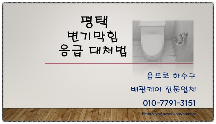  평택 안중 포승 청북 팽성 고덕 변기 막힘 갑자기 생겼을 때 응급 대처법