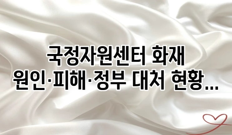 <b>국정자원</b>센터 <b>화재 원인</b>·피해·정부 대처 현황 한눈에 정리... 
