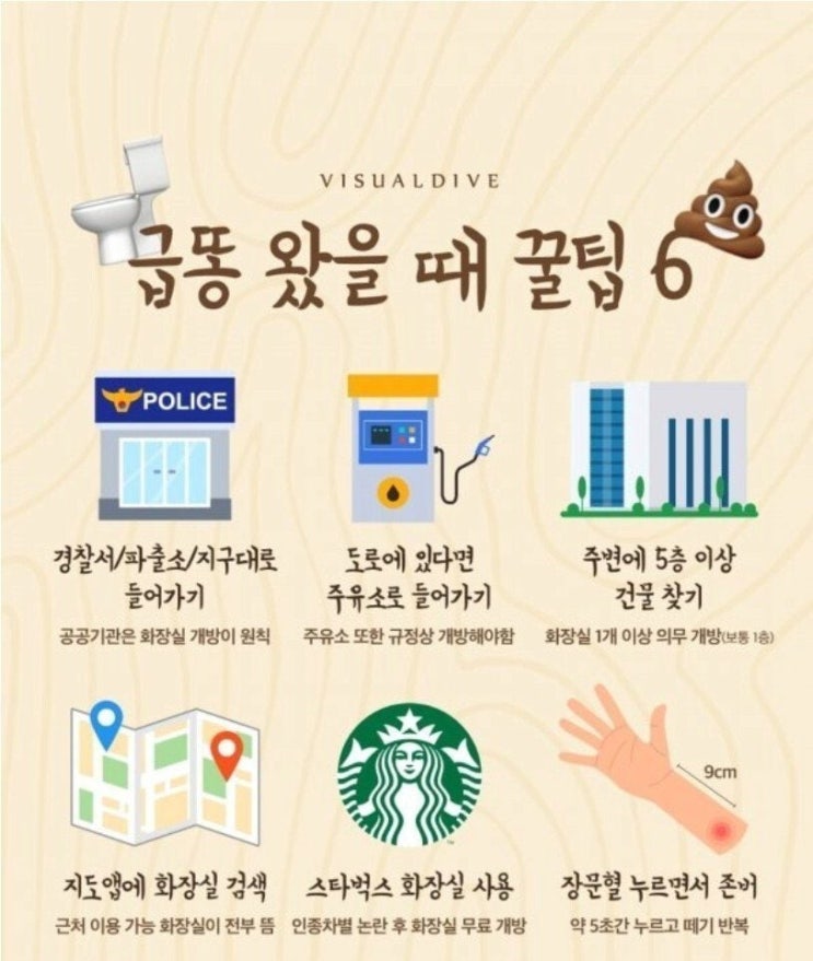  실외에서 급똥 왔을 때 대처법