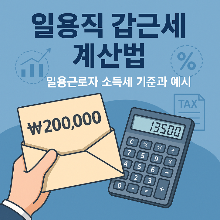 일용직 갑근세 계산법｜일용근로자 소득세 기준과 예시