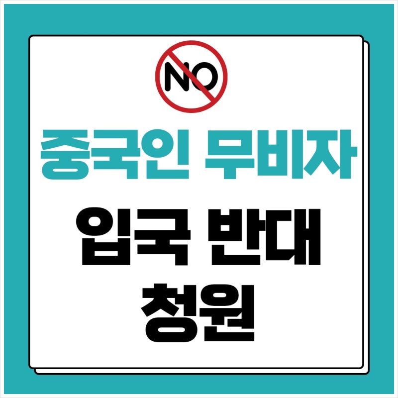 중국인 무비자 입국 반대 청원 링크 사이트