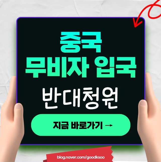 중국인 무비자 입국 반대 청원 링크 국민 서명 사이트